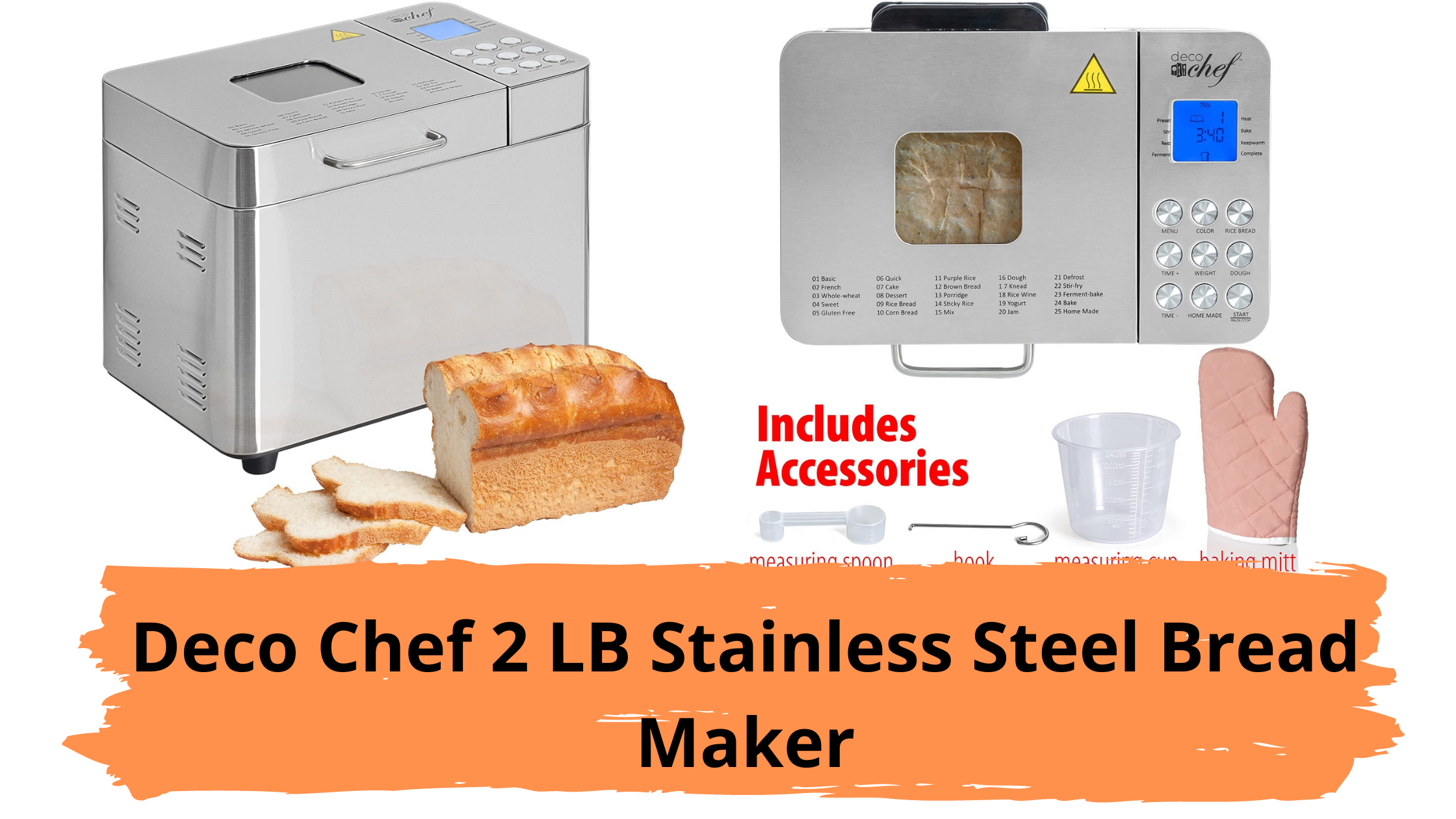 Deco Chef 2 LB Stainless Steel Bread Maker